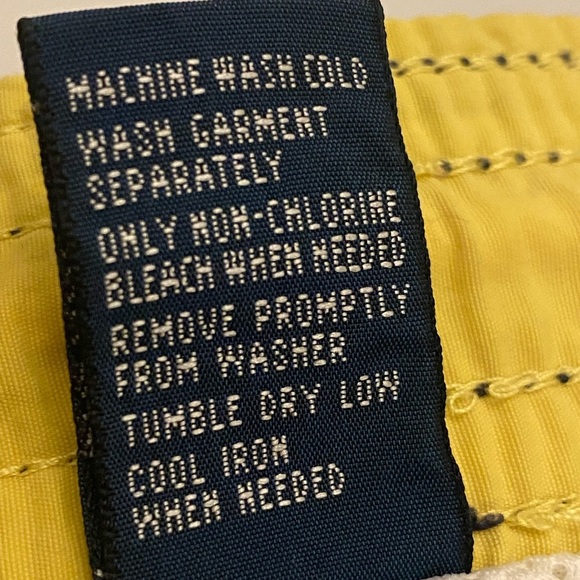Polo Ralph Lauren Lined Swim Trunks Board Shorts Navy Yellow Men's Size 2X - Picture 9 of 9